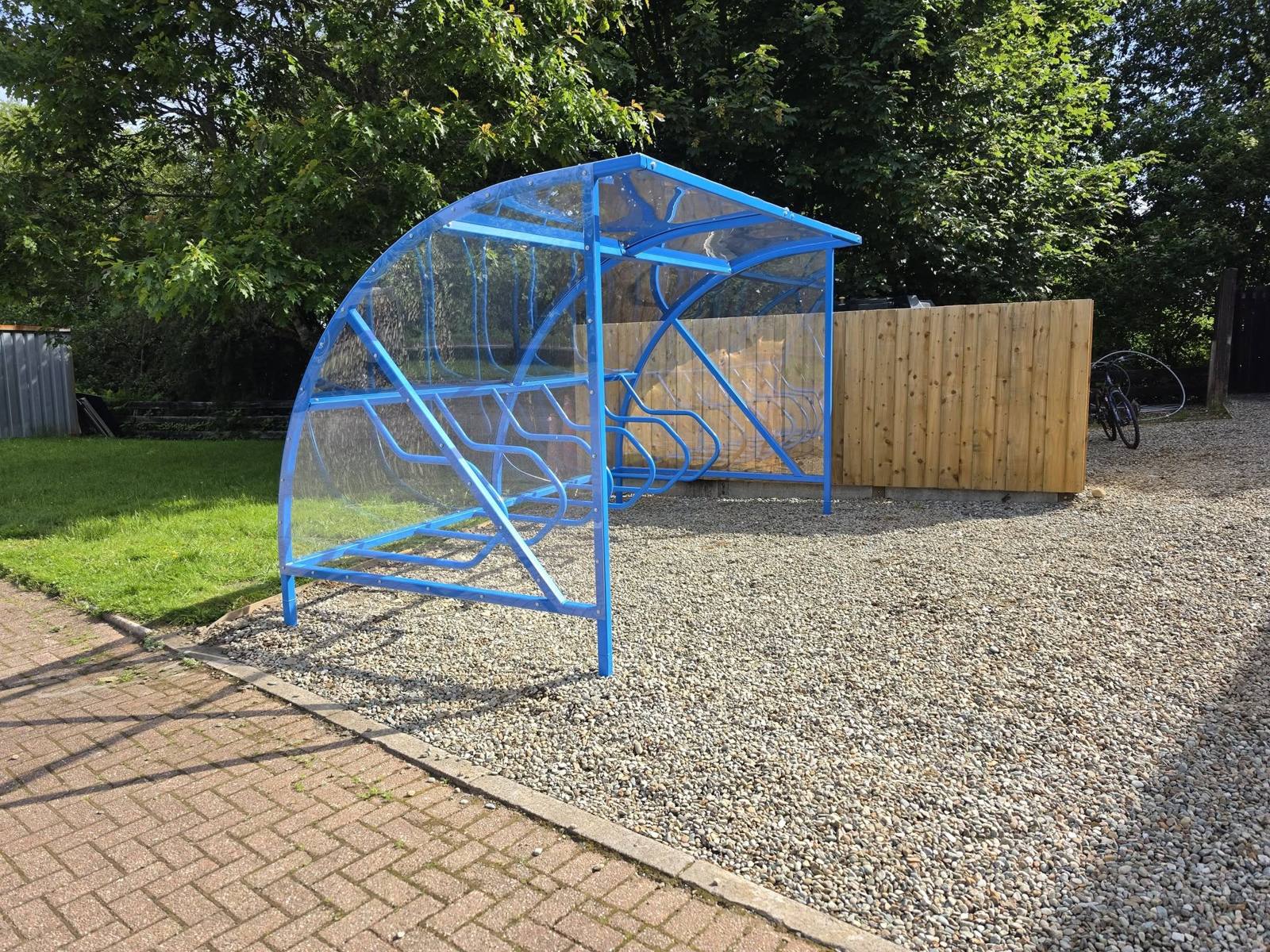 Cycle shelter, MACPool Activity Hub, Lochgilphead, installed by Canopies & Shelters Ltd