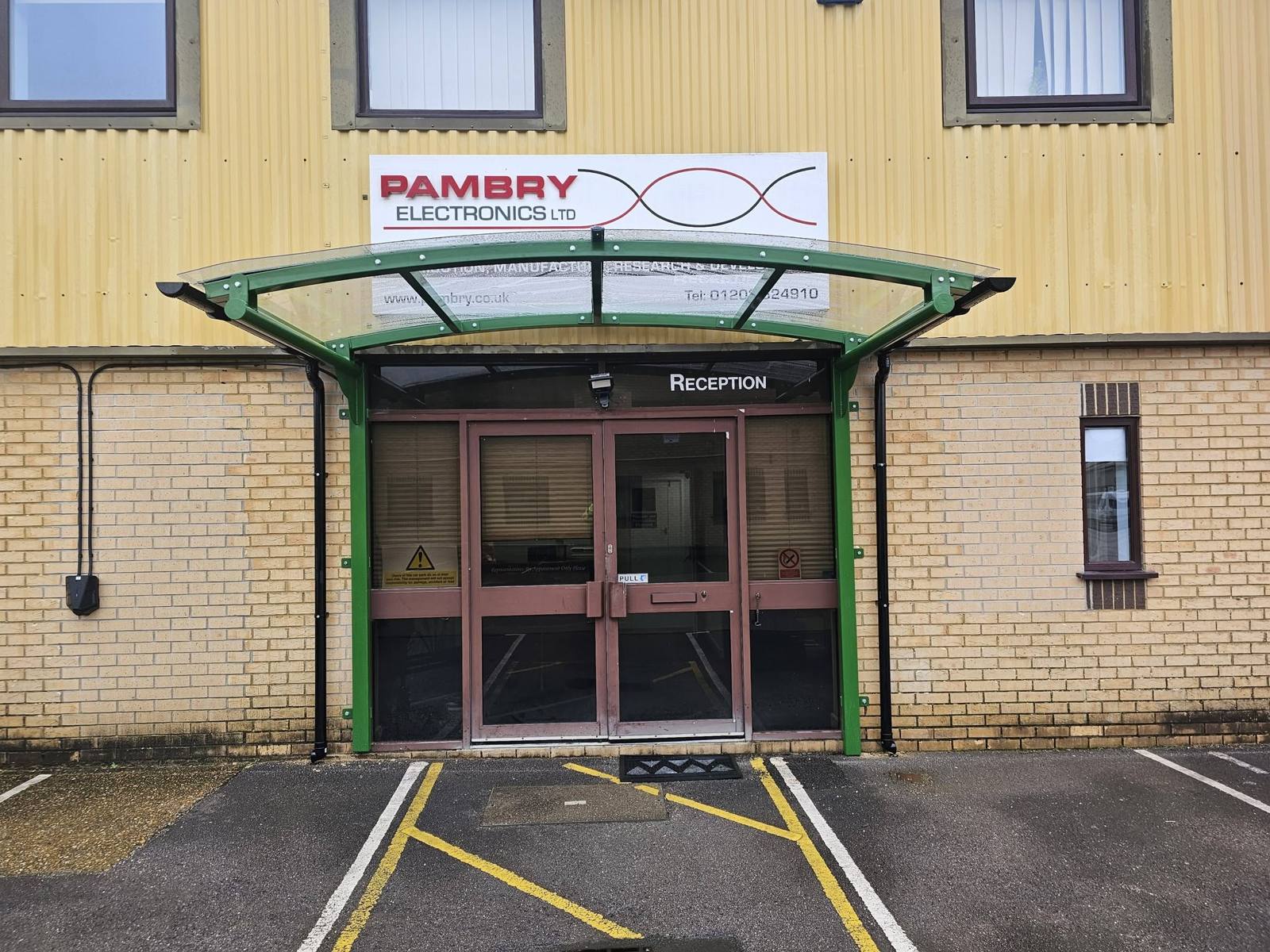 Cantilever entrance canopy, Poole, Poole, installed by Canopies & Shelters Ltd
