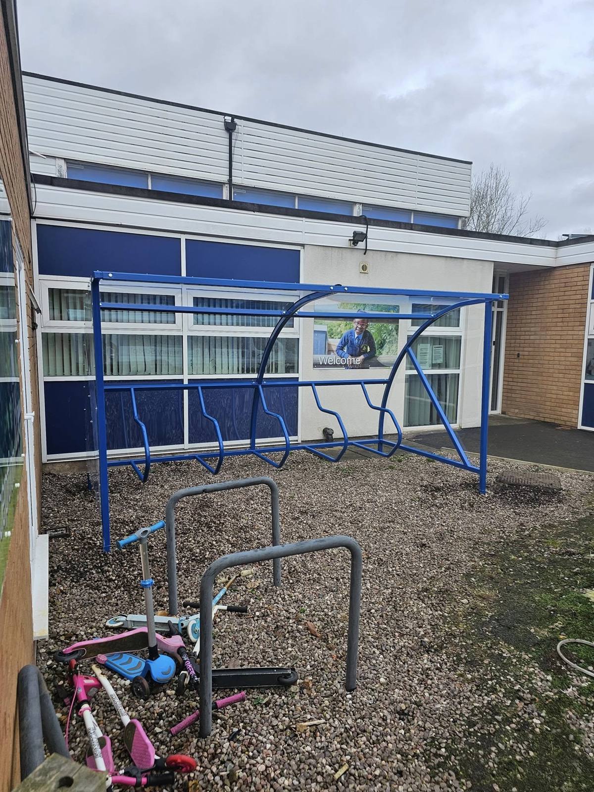 Cycle shelter, St Boniface RC Primary School, St Boniface RC Primary School, installed by Canopies & Shelters Ltd