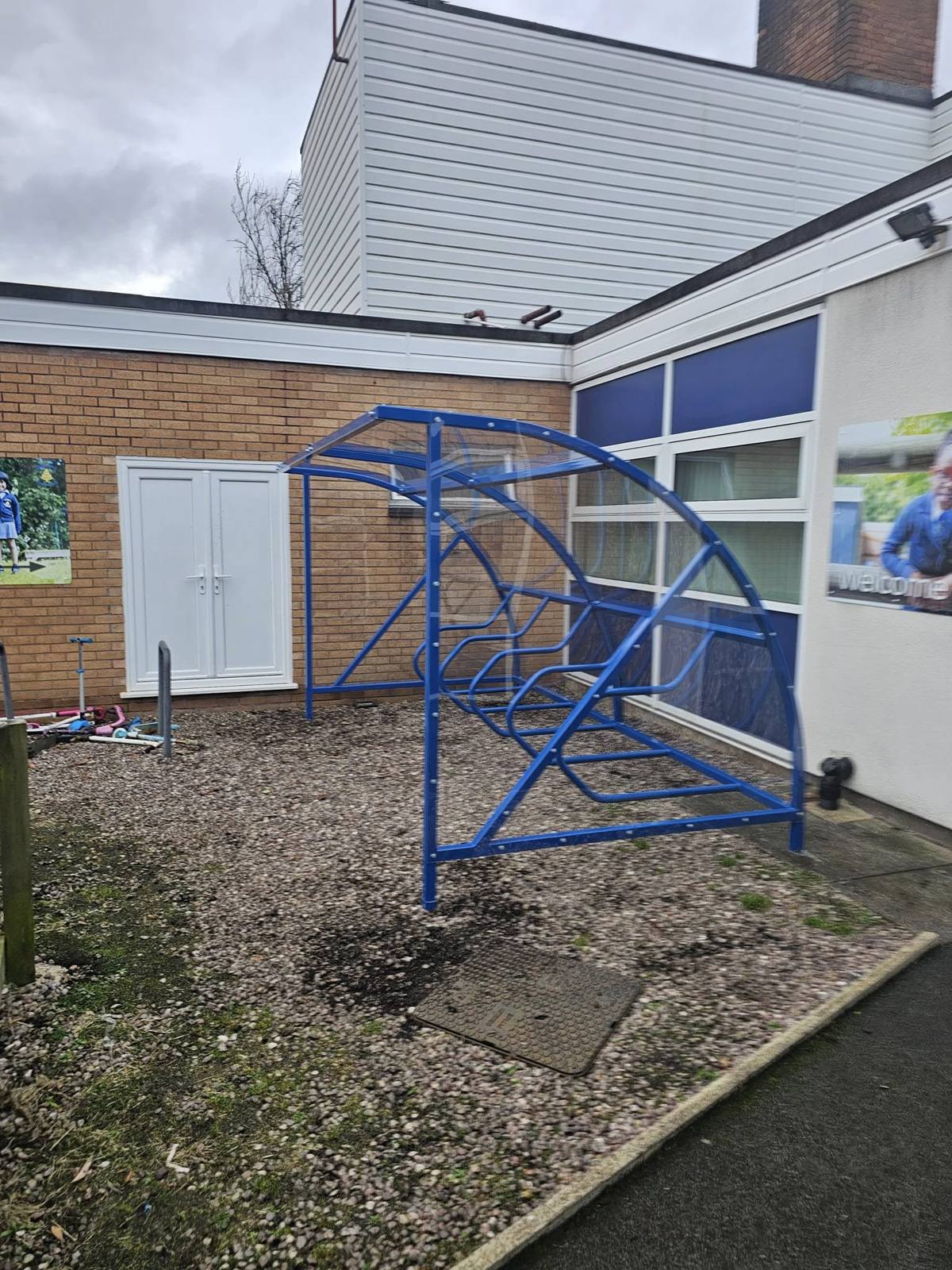 Cycle shelter, St Boniface RC Primary School, St Boniface RC Primary School, installed by Canopies & Shelters Ltd