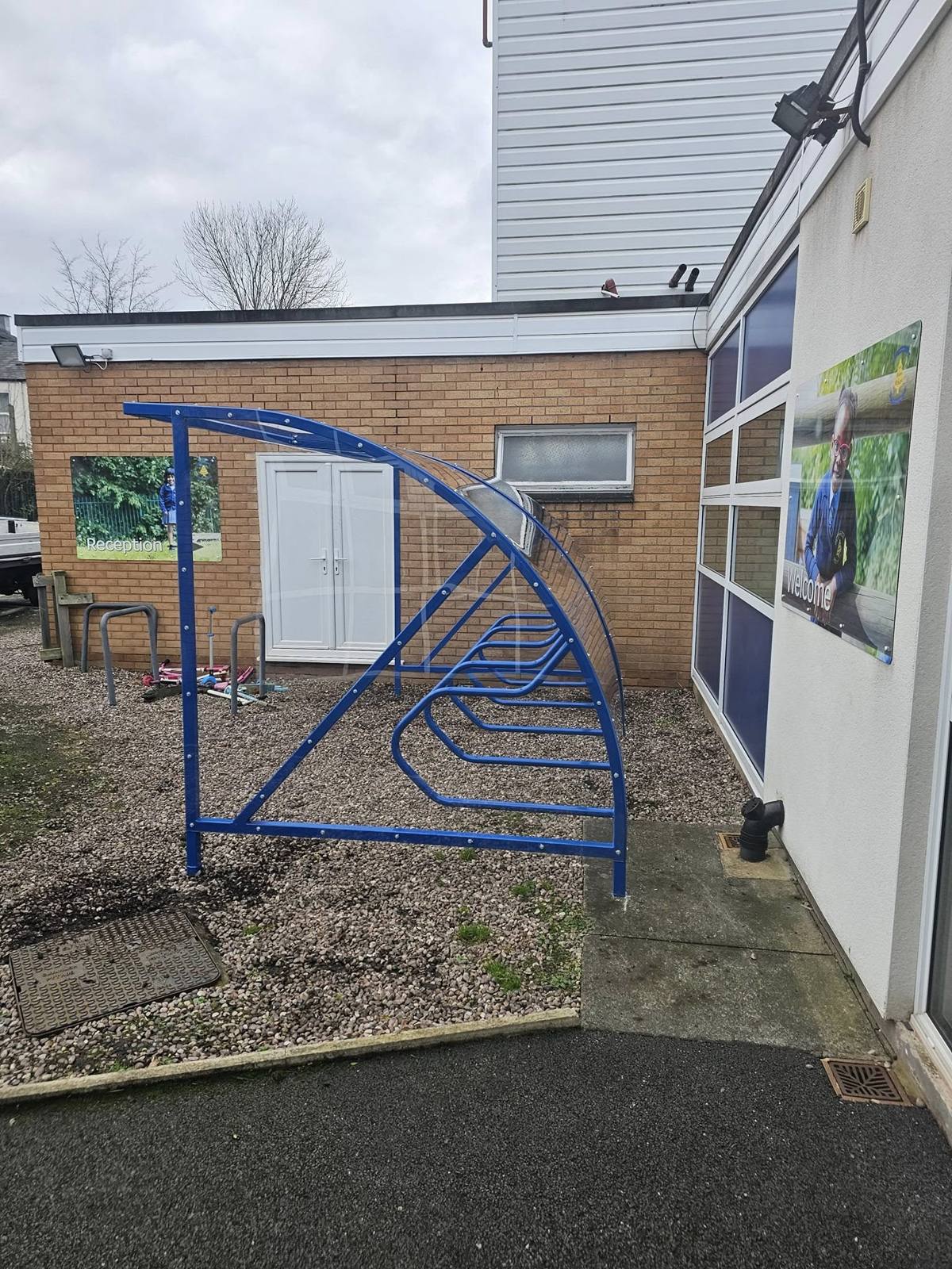 Cycle shelter, St Boniface RC Primary School, St Boniface RC Primary School, installed by Canopies & Shelters Ltd