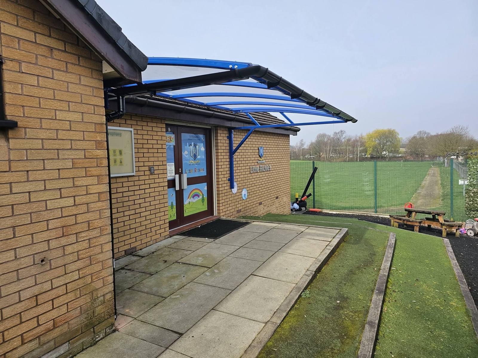 Two cantilever canopies, St Richard’s RC Primary School