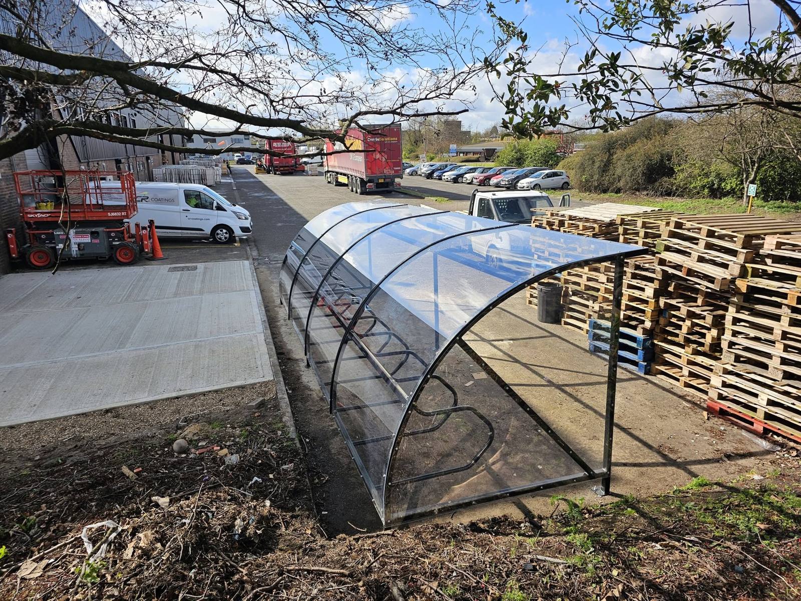 Cycle shelter, The Scent Reserve, Scunthorpe, installed by Canopies & Shelters Ltd