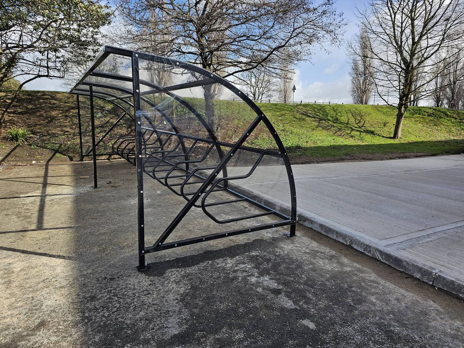 Cycle shelter, The Scent Reserve, Scunthorpe, installed by Canopies & Shelters Ltd