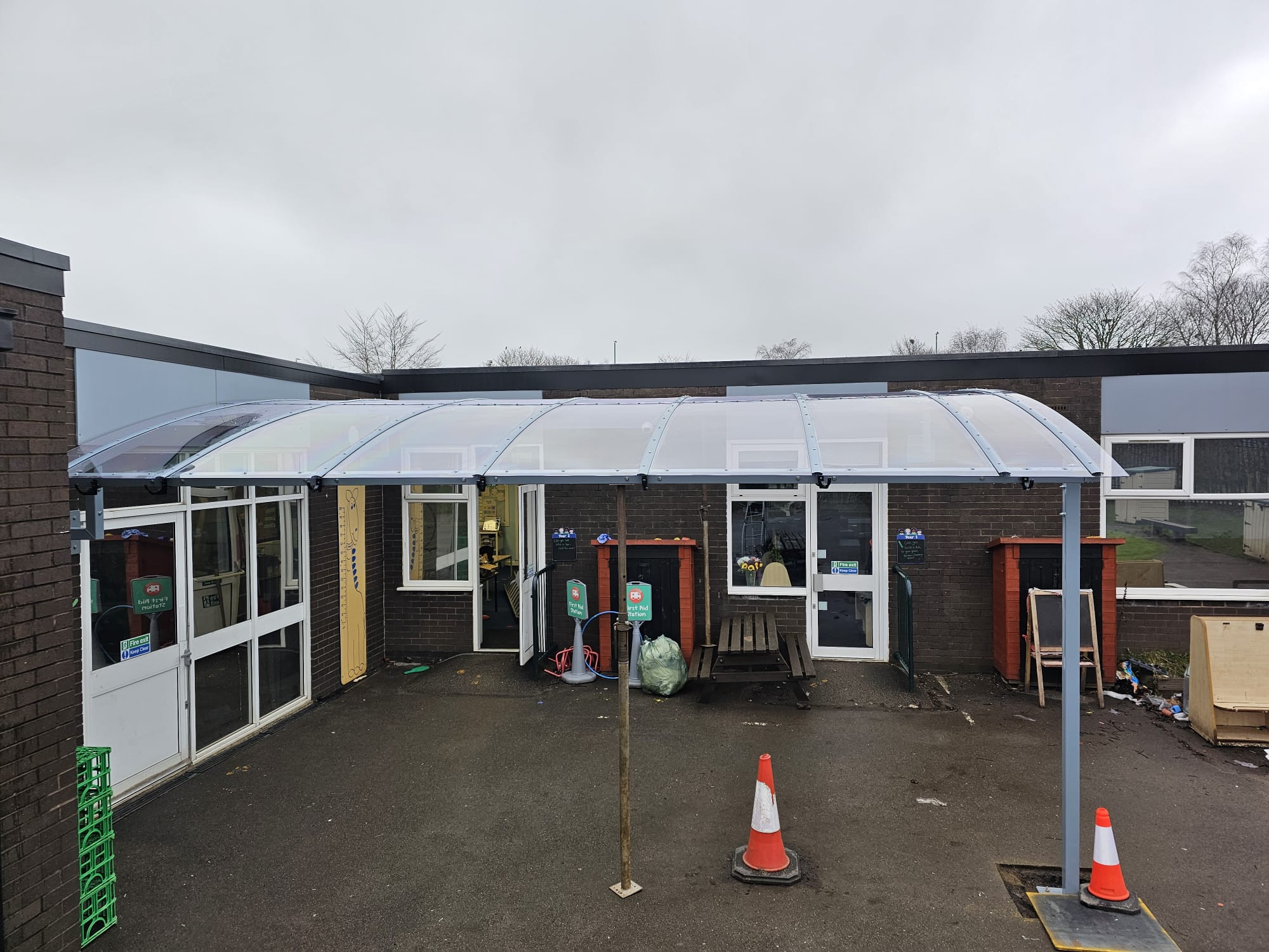 Covered Walkways, installed by Canopies & Shelters Ltd